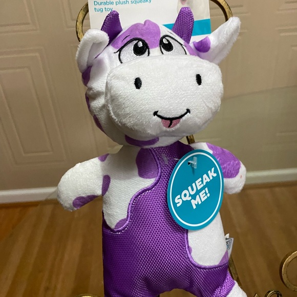 Brand New Two Tone Outward Hound Cow With Squeaker. - Picture 3 of 8